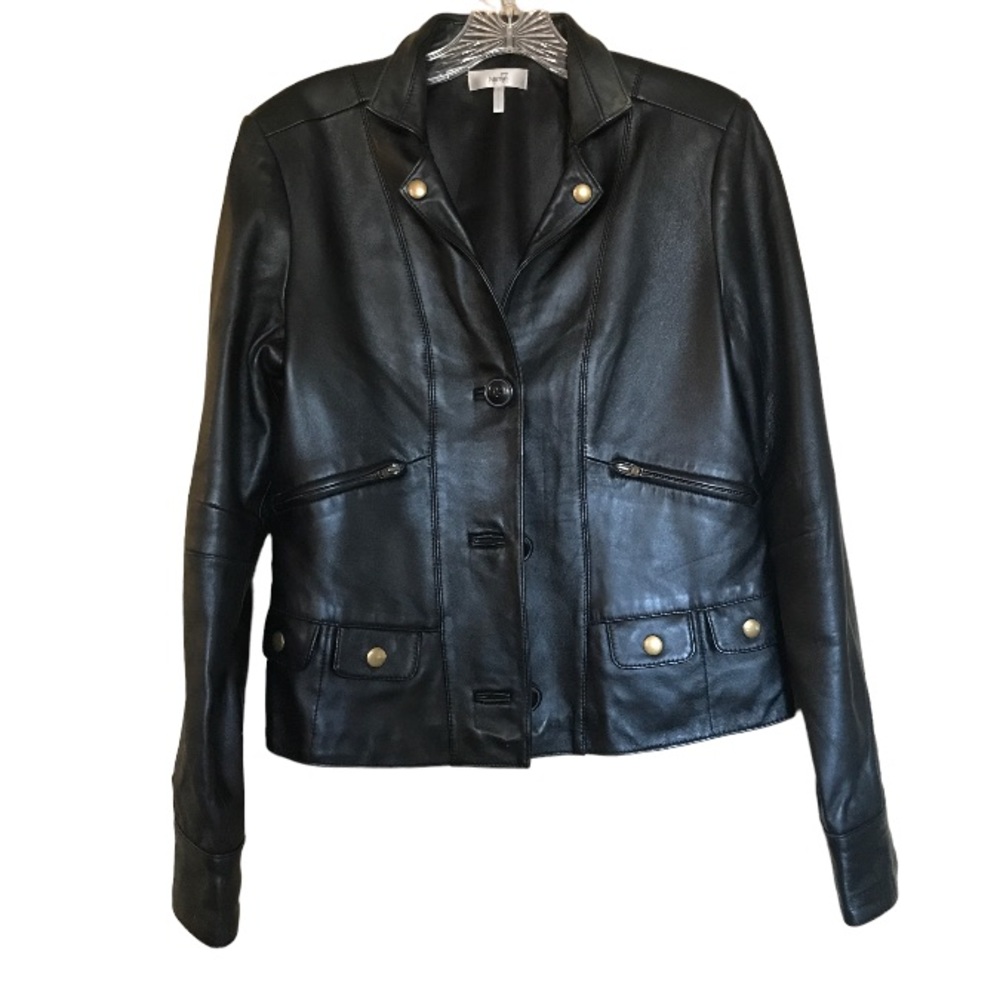 Black leather jacket 💕final sale